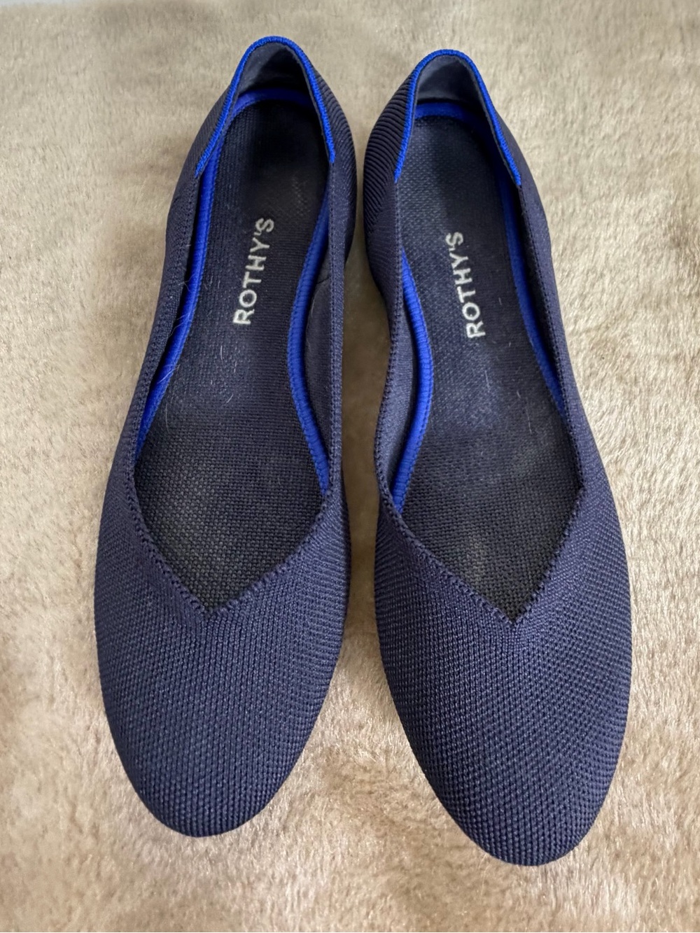 Rothy’s The Flat Navy Knit Ballet Flats Women’s Size 9.5 Flats